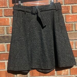 LOFT Charcoal Tweed Skirt With Removable Belt Size 2